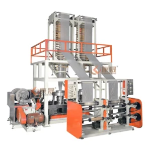 Single Screw Two Double Die Extruder for T Shirt Bag Plastic Film Blowing Machine