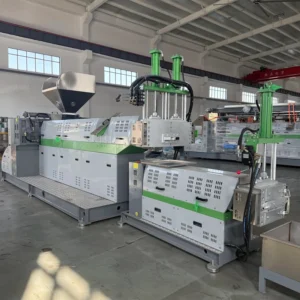 Single Screw Two Stage Pelletizing Machine PP PE Plastic Film Recycling Granulator Line