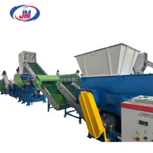 Single Shaft Shredder Equipped Plastic LDPE PE PP Film Recycling Washing Production Machine