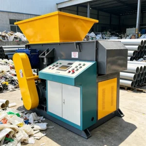 Single Shaft Shredder Large Diameter Pipe Film Woven Bag Lumping Material Recycling Low Noise High Torque Hydraulic Drive
