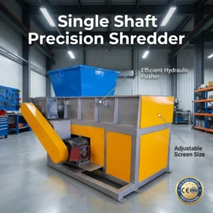 Single Shaft Shredder with Gearbox Motor Bearing for Waste Plastic Recycling