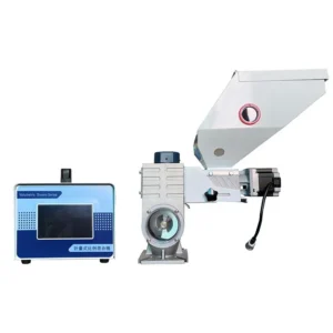 Small Capacity 10L Single Color Masterbatch Screw Volumetric Doser Stainless Steel Automatic PLC Ribbon Mixer 50W Motor