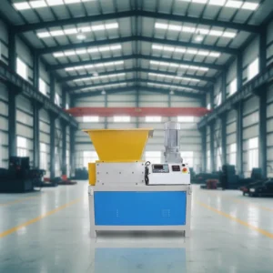Small Industrial Double Shaft Plastic Recycling Shredder Machine with Gearbox Pump PLC Controlled High Safety Quiet Operation