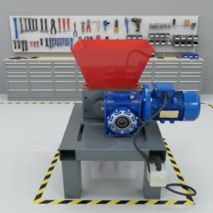 Small Industrial Double Steel Shredder Motor Driven Plastic Crushing Machine Mini Plastic Textile Metal Shredding Machine Waste