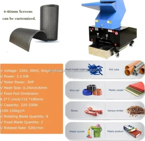 Small Mini Plastic Crusher Machine Plastic Grinder Styrofoam Shredder