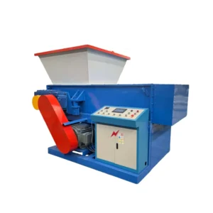 Small Plastic Crusher Grinder Machine Single Shaft Shredder for Car Tires Copper Wire Blue Barrel Mini Aluminum Cans Plastic