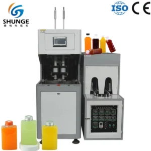 Small Space Semi Automatic 2 Cavity 3L PET Blowing Machine SG B3L 8KW for Drinking Water & Juice Bottles