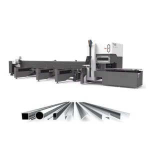Square Pipe Cut Three Chuck Fiber Laser Profile Tube Cutting Machine With Auto Loader