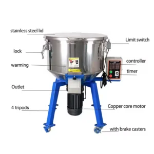 Stainless Steel Commercial Plastic Color Doser Vertical Mixer Blender