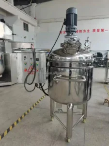Stainless Steel Heating Cooling Emulsifying Mixing Tank with ABB Motor Gearbox Emulsifying Pump for Chemicals
