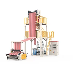 Table Cover Double Color Strip PE Plastic Film Blowing Machine T-shirt /flat Bag Film Blown Machine