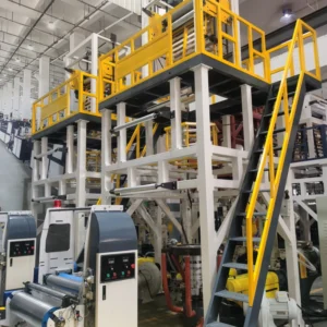 Three Layer ABA Film Blowing Machine Automatic PE (HDPE LDPE LLDPE PBAT+PLA) Extruder CE ISO Certified SONGSHENG Motor