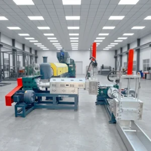 Three Stage PP PE Recycle Plastic Granules Making Machine Triple Extruder Pelletizing Line for Waste Film Woven Bag Recycling