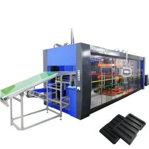 Three Station Automatic PP PET Blister Electronic Tray Vacuum Forming Machine Plastic Thermoforming
