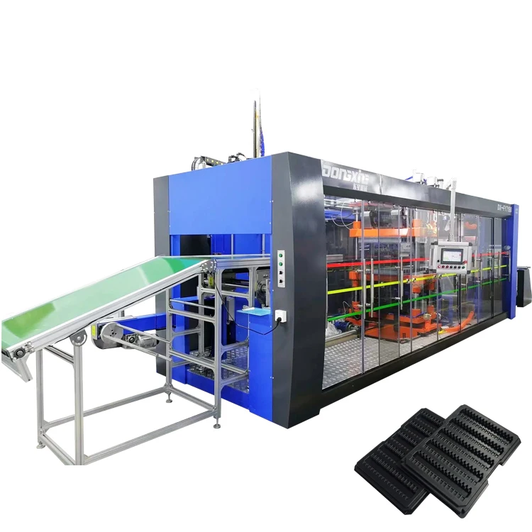 Three Station Automatic PP PET Blister Electronic Tray Vacuum Forming Machine Plastic Thermoforming
