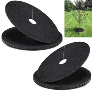 Tree Mulch Ring Weed Preventer Mat Non-Woven Fabric Tree Protector Mat Plant Cover Mat for Indoor Outdoor Garden