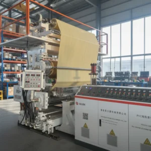 Turnkey Automatic SPC LVT Vinyl Tile Plank Anti Slip Motor PVC Film Bar Extrusion Floor Sheet Making