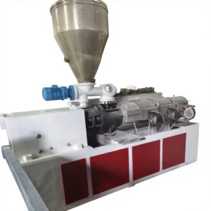 Twin Screw Counter Rotating Conical PLC Controlled High Plastic PVC Compound Extruder Strand Pelleting Machine