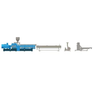 Twin Screw Extruder Water Cooling Strand Pelletizing System for PET PP PE PC PA PS Recycling