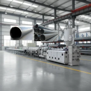 Twin Screw HDPE LDPE PE PP Pipe Extrusion Machine PLC Pump 80kW Power Customizable Specifications Plastic Processing