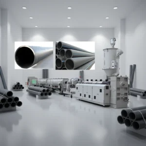 Twin Screw HDPE LDPE PE PP Pipe Production Machine with Long Service Life 80kW Power