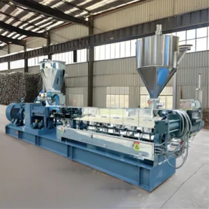 Twin Screw Pelletizer High Efficiency 300 500kg/h Output for Modified Plastics Color Blending