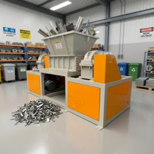 Twin Shaft 60kW Stainless Steel Aluminum Shredder Machine Bearing Motor for Waste Metal Recycling Plant