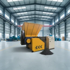 V Type Rotor Knife Layout for Efficient Scissor Cutting Action Single Shaft Shredder Machine