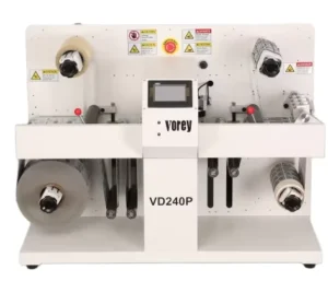 VD240 Desktop Type Autometical Lamination Slitting Rewinding and Die Cutting Digital Machine Inline with Desktop Printer