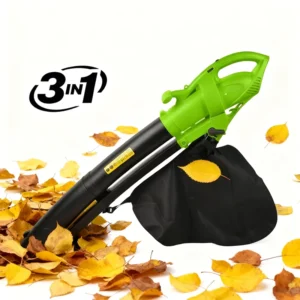 Vertak 3000W Corded 3 in 1 Leaf Blower Vacuum Mulcher with 10 1 Mulching Ratio Rolling Wheels &Large Bag for Yard Garden Cleanup