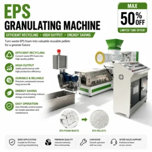 Waste EPS Foam Granulator Machine Single Screw High Efficiency Pelletizing Equipment