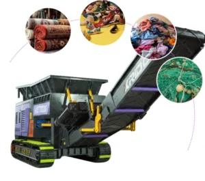 Waste Furniture Mattress Appliance Casings Sofa Carpet Tracked Mobile Shredder Machine