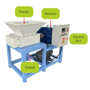 Waste Hard Plastic Shredder Recycling Lump Plastic Crushing PVC PET Crusher Multifunction Double Shaft Pallet Shredder