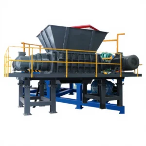 Waste Plastic Crusher Double Shaft Cross Cut Shredder Machine with 22kW Power and 1 Year Warranty for PP PE Recycling