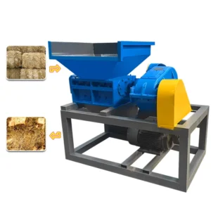 Waste Wood Low Consumption Biomass Recycling Shredder Paddy Straw Bale Shredder Machine