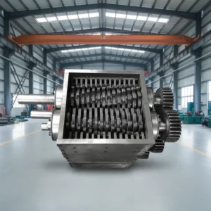 Wood Metal Rubber Plastic Cardboard Shredder Machine Double Shaft Gearbox Pump Portable High Safety