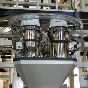 pe blown film extrusion machine three layer abc film blowing machine Center gap winding system